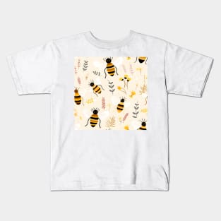 Honeycomb and Bee Pattern 21 Kids T-Shirt